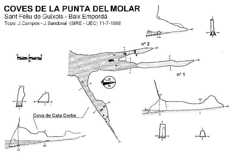 Topografia de PUNTA DEL MOLAR, COVES DE LA