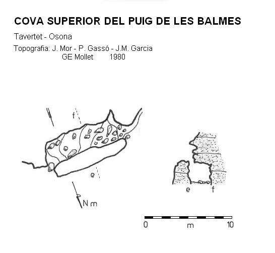 Topografia de PUIG DE LES BALMES, COVA SUPERIOR DEL