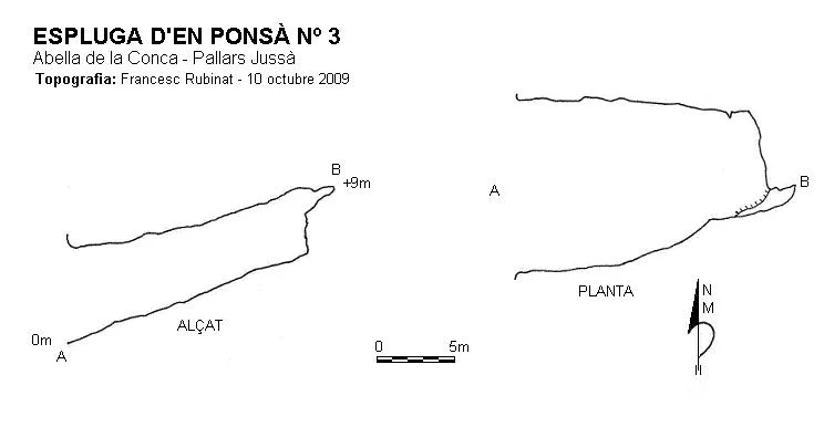 Topografía de PONSÀ Nº 3, ESPLUGA D'EN