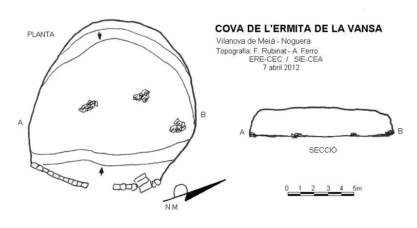 Topografía de ERMITA DE LA VANSA, COVA DE L'