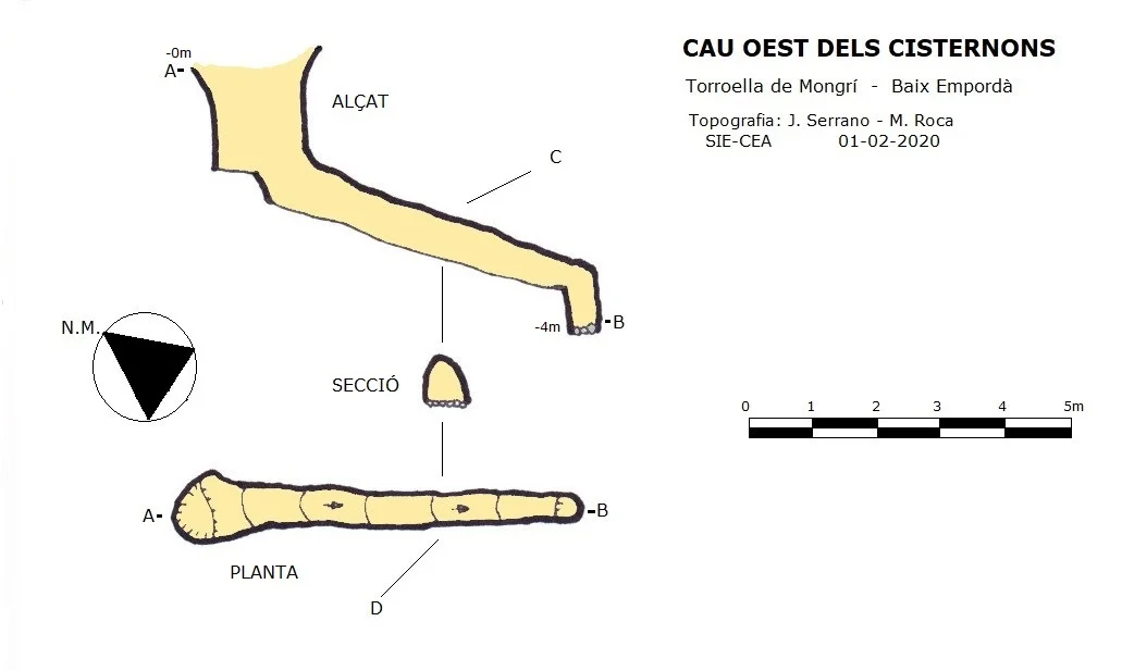 Topographie de CISTERNONS, CAU OEST DELS