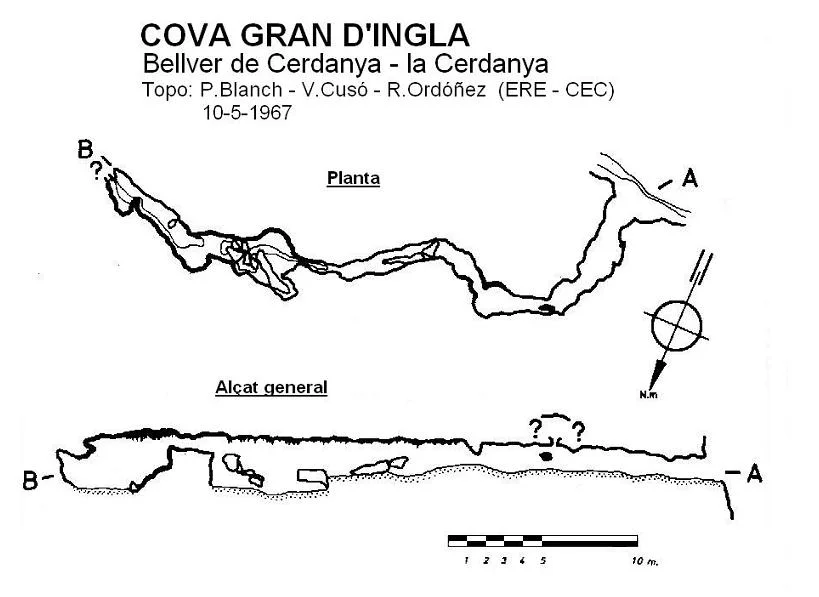 Topografía de INGLA, COVA GRAN D'