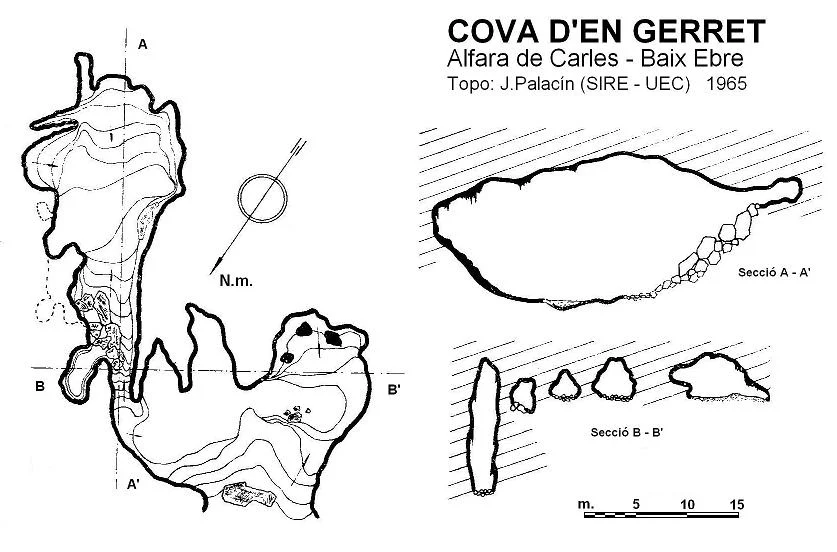 Topografía de GERRET, COVA D'EN