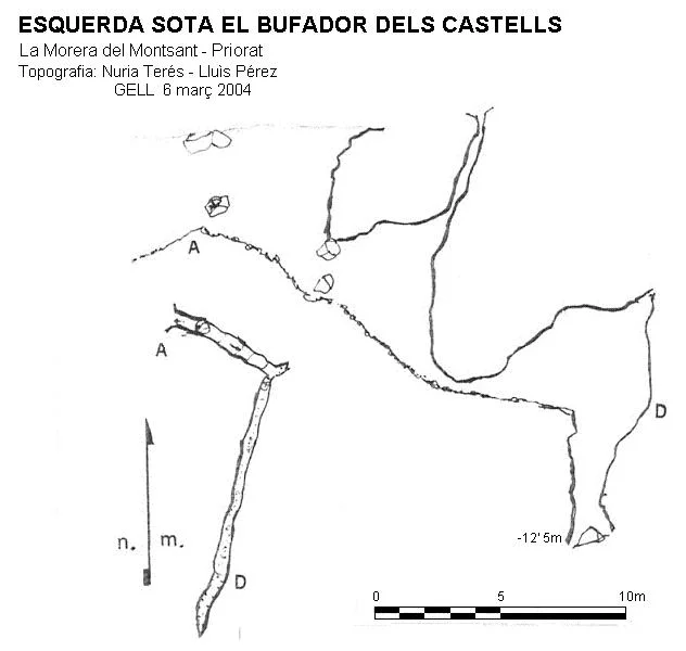 Topographie de CASTELLS, ESQUERDA SOTA EL BUFADOR DELS