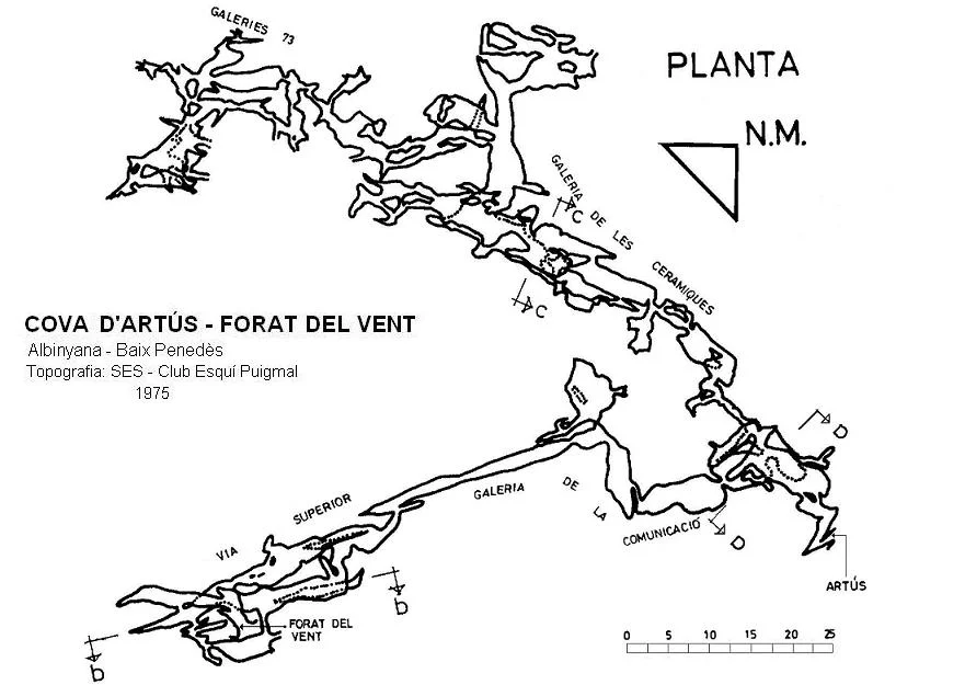 Topografía de ARTÚS-FORAT DEL VENT, COVA D'