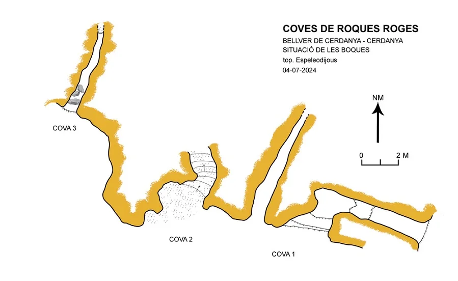 Topografia de ROQUES ROGES, COVA Nº3 DE