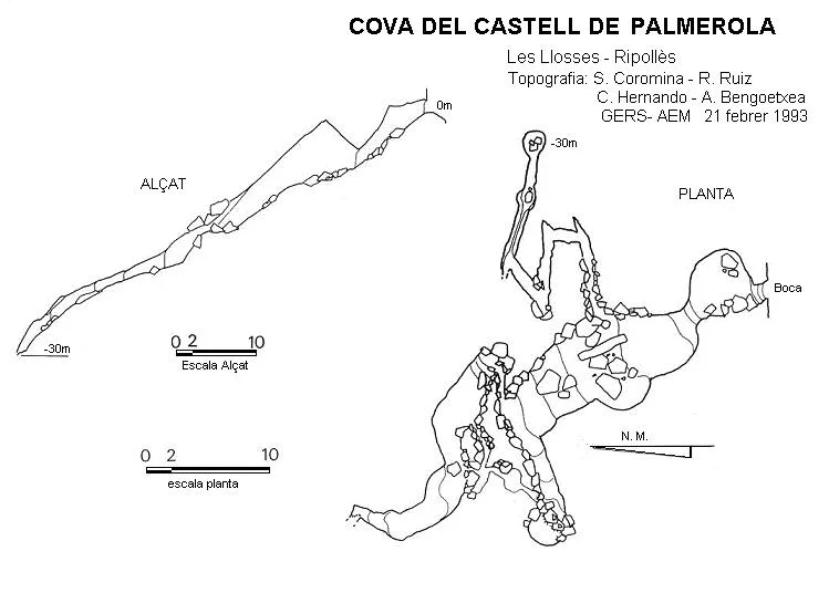 Topografia de CASTELL DE PALMEROLA, COVA DEL