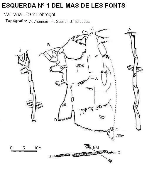 Topografia de MAS DE LES FONTS, ESQUERDA Nº 1 DEL