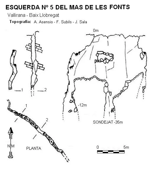 Topografía de MAS DE LES FONTS, ESQUERDA Nº 5 DEL