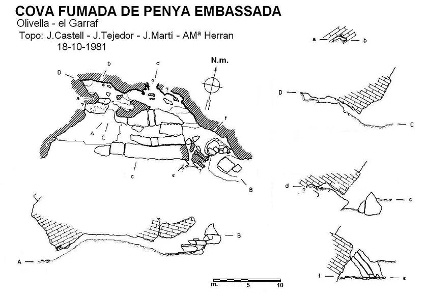 Topografía de FUMADA DE PENYA EMBASSADA, COVA