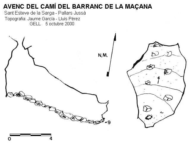 Topografia de CAMÍ DEL BARRANC DE LA MAÇANA, AVENC DEL