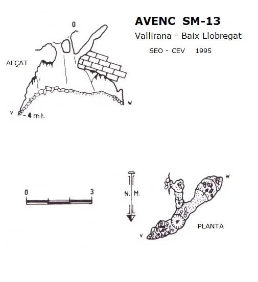 Topografia de SERRA DEL MAS, AVENC SM-13 DE LA