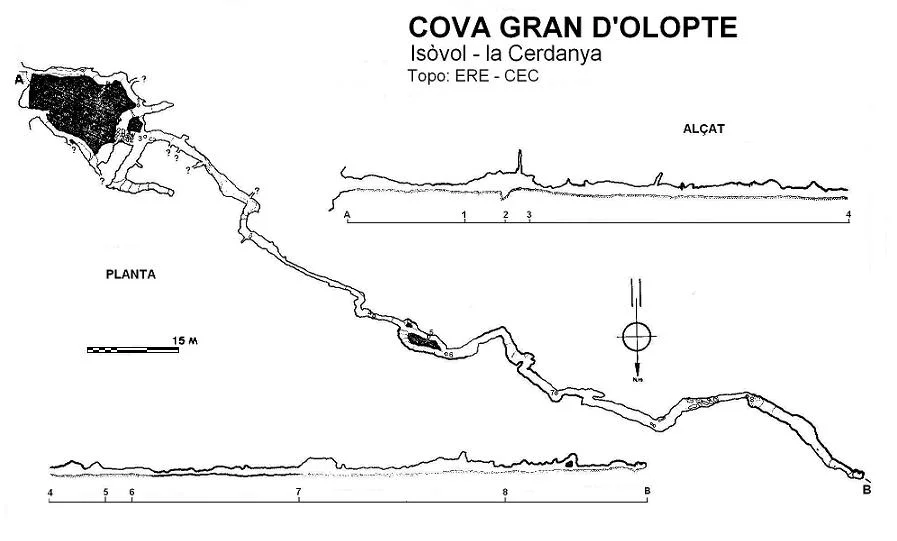 Topografía de OLOPTE, COVA GRAN D'