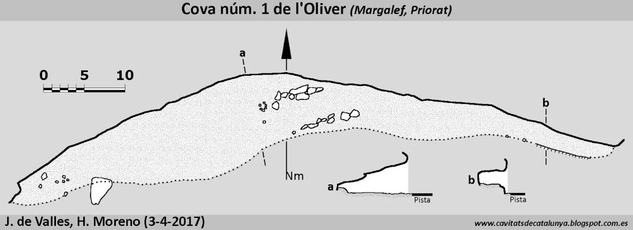 Topografía de OLIVER, COVA Nº1 DE L'