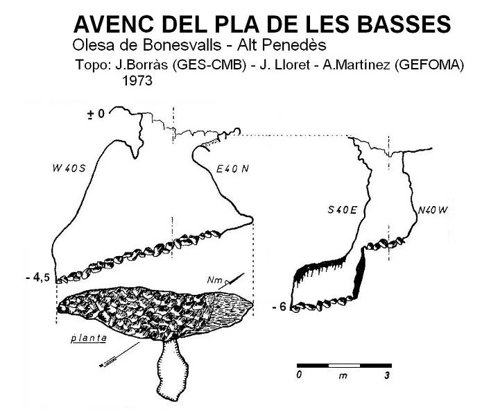 Topografía de PLA DE LES BASSES, AVENC DEL