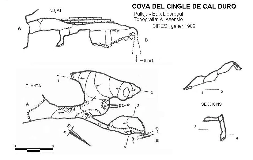Topografia de CINGLE DE CAL DURO, COVA DEL