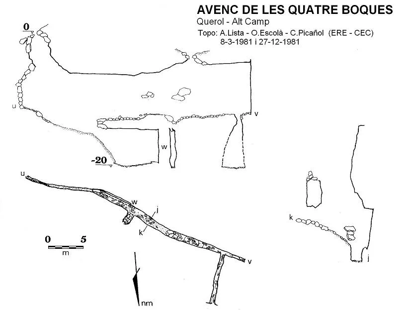 Topografía de QUATRE BOQUES, AVENC DE LES