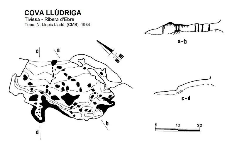 Topographie de LLÚDRIGA, COVA
