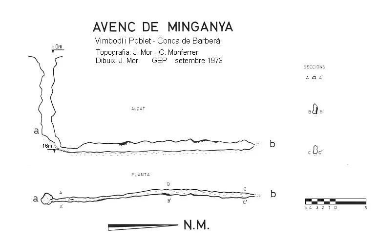 Topografía de MINGANYA, AVENC DE