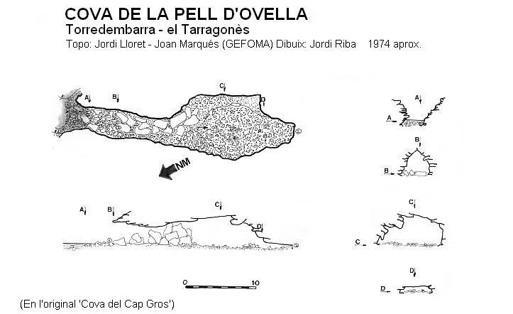 Topografía de PELL D'OVELLA, COVA DE LA