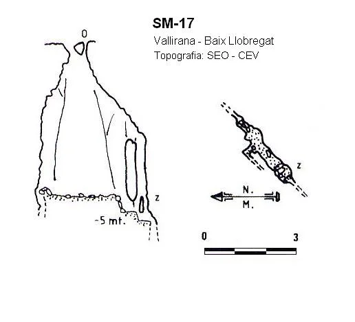 Topografia de SERRA DEL MAS, AVENC SM-17 DE LA