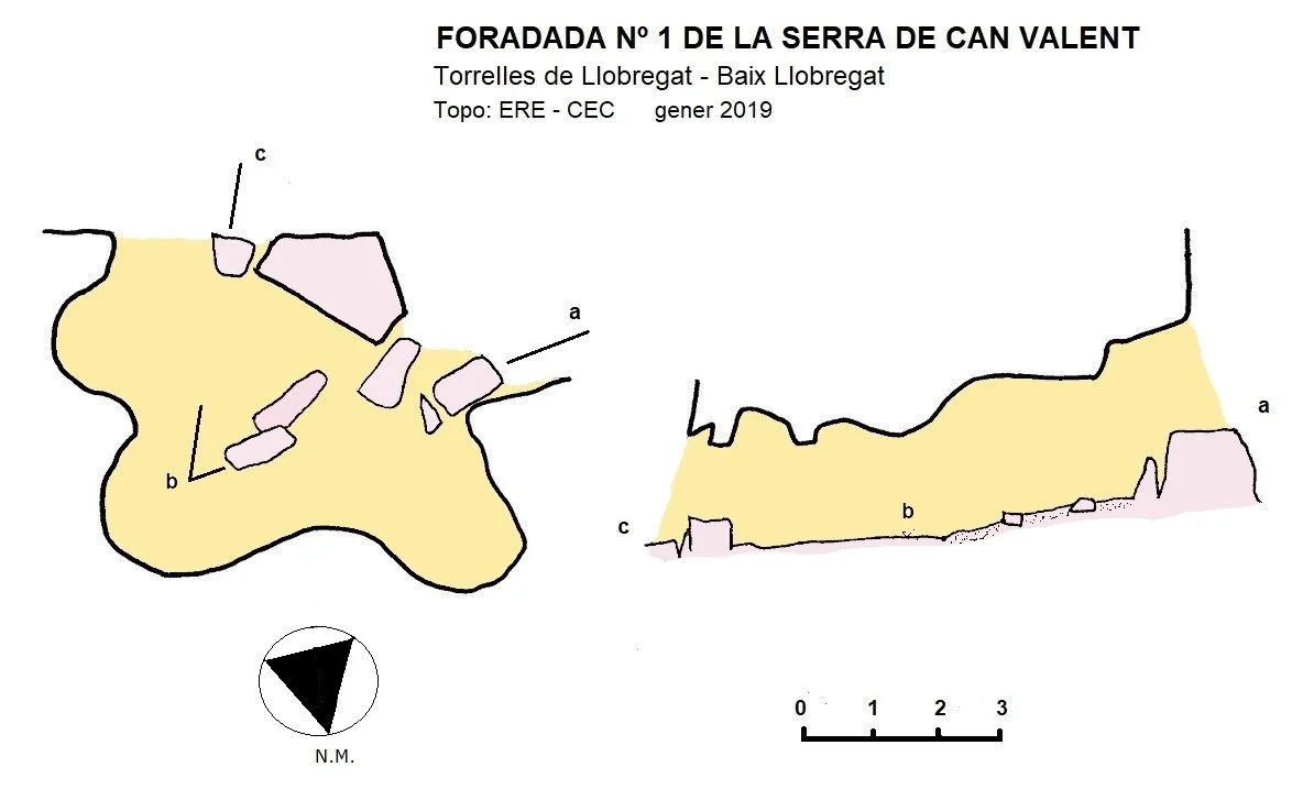 Topografia de SERRA DE CAN VALENT, FORADADA Nº1 DE LA