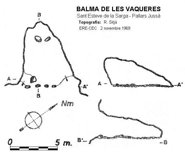 Topographie de VAQUERES,  BALMA DE LES