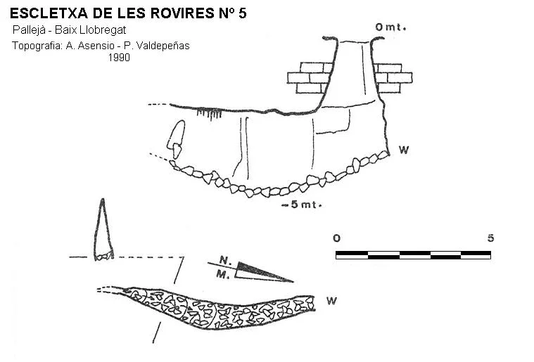 Topografia de ROVIRES Nº 5, ESCLETXA DE LES