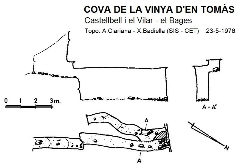 Topografía de VINYA D'EN TOMÀS, COVA DE LA