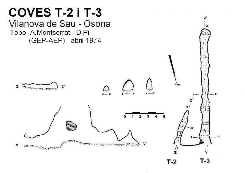 Topografia de GRIOTERES, COVA T-2 DE LES