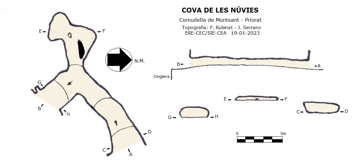 Topografía de NÚVIES, COVA DE LES