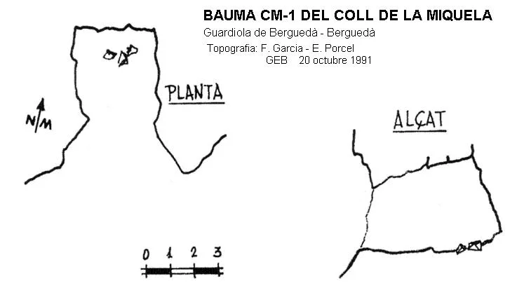 Topografia de COLL DE LA MIQUELA, BAUMA CM-1 DEL