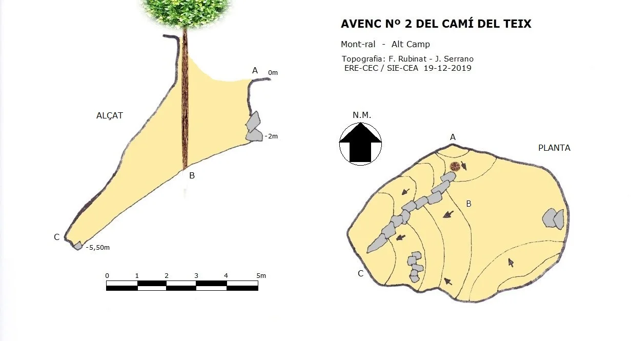 Topografia de CAMÍ DEL TEIX, AVENC Nº2 DEL