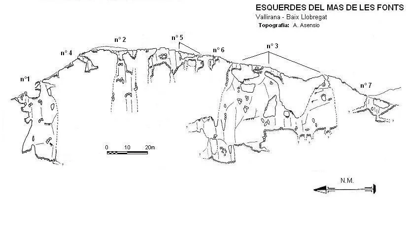 Topografía de MAS DE LES FONTS, ESQUERDA Nº 7 DEL