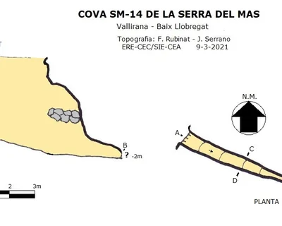 Topografia de SERRA DEL MAS, COVA SM-14 DE LA (1 de 1)