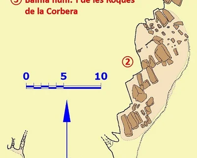 Topografia de ROQUES DE LA CORBERA, BALMA Nº1 DE LES (1 de 2)