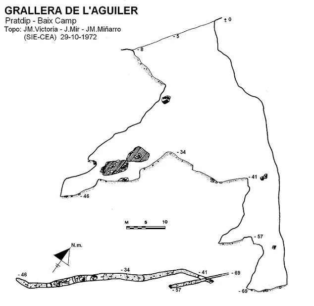 Topografia de Grallera de l'Aguiler - Avenc Ortiguer