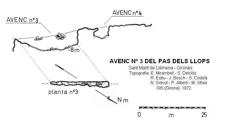 Topografía de Avenc Nº3 del Pas dels Llops