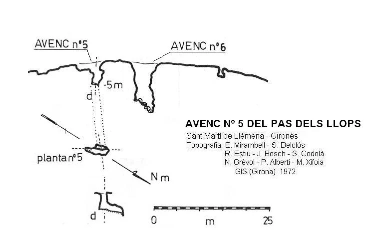 Topografía de Avenc Nº5 del Pas dels Llops