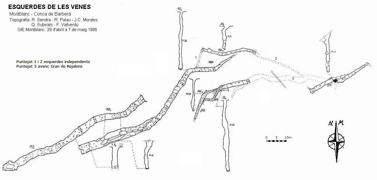 Topografia de Esquerdes de les Venes - Avenc Gran de Rojalons