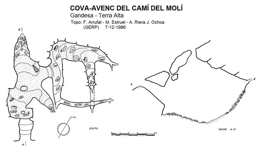 Topografia de Cova-Avenc del Camí del Molí