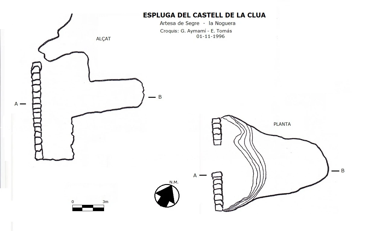 Topografia de Espluga del Castell de la Clua