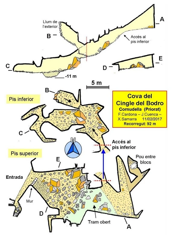 Topographie de Cova del Cingle del Bodro