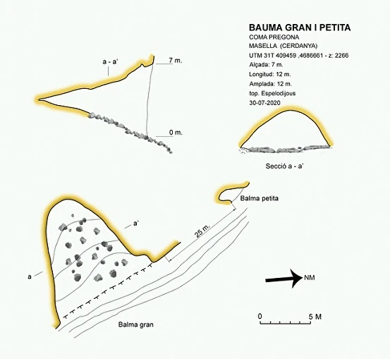 Topografia de Baumes Gran i Petita de Coma Pregona