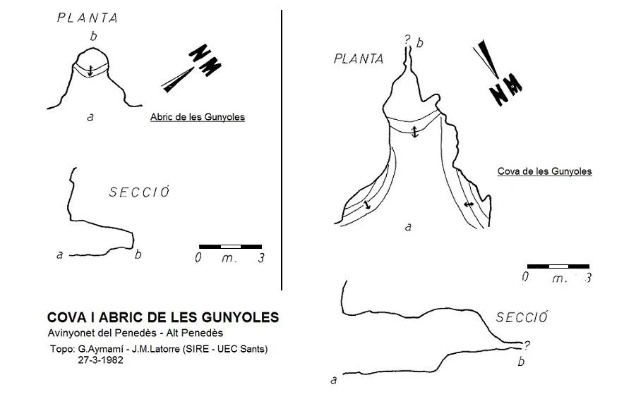 Topographie de Cova i Abric de les Gunyoles