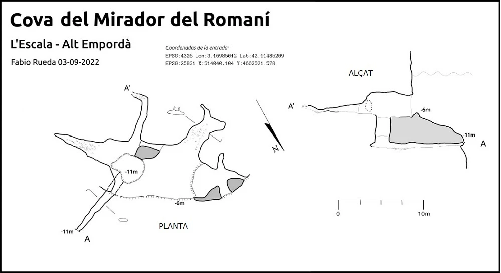 Topographie de Cova del Mirador del Romaní