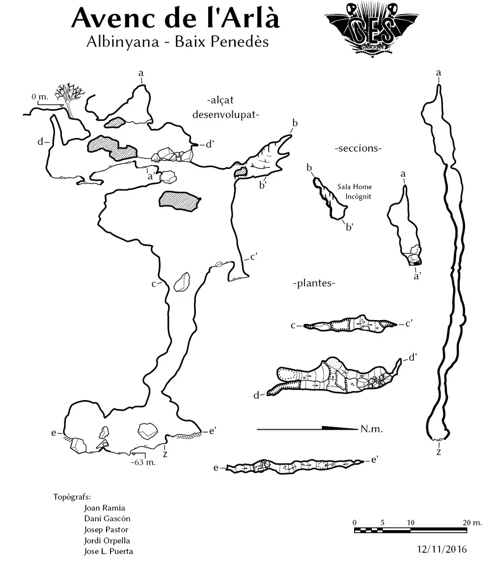 Topografia de ARLÀ, AVENC DE L' (2 de 2)