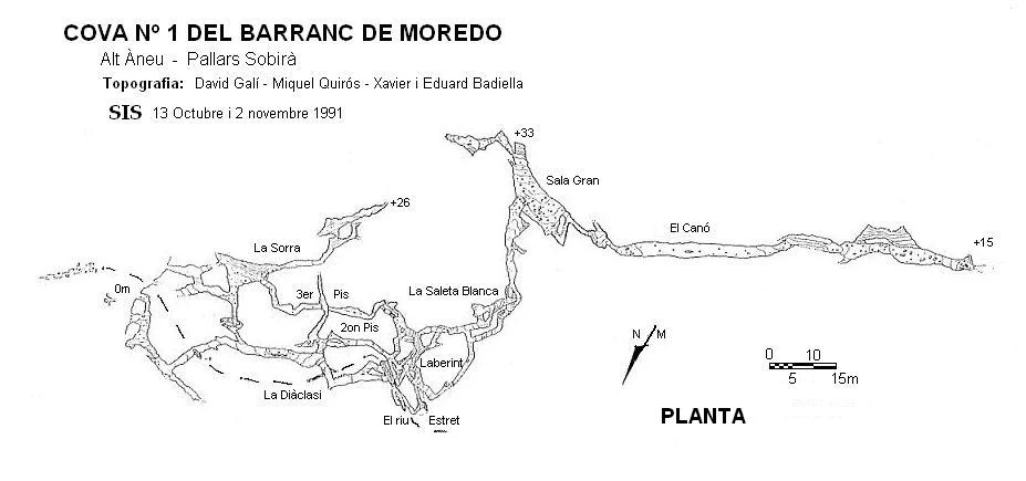 Topografia de BARRANC DE MOREDO,  COVA Nº 1 DEL (1 de 1)