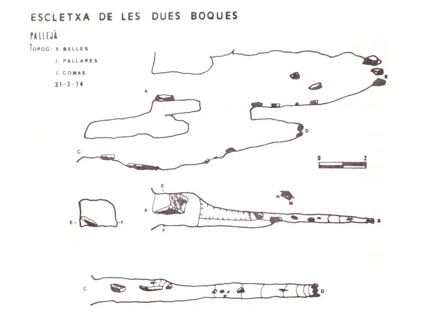 Topografía de DUES BOQUES, ESCLETXA DE LES (1 de 1)