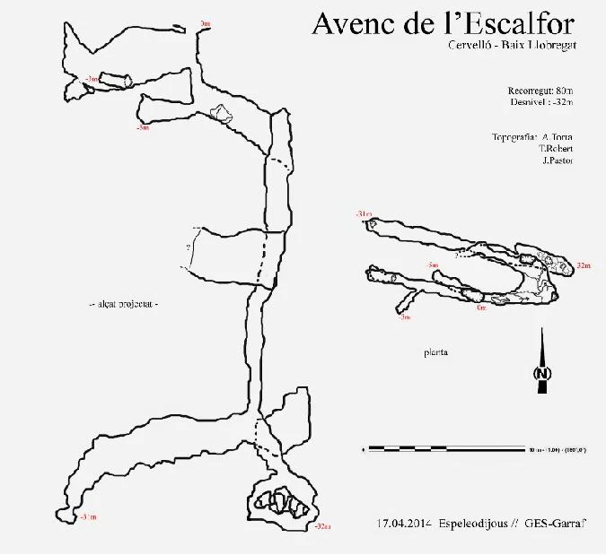 Topografia de ESCALFOR, AVENC DE L' (1 de 2)